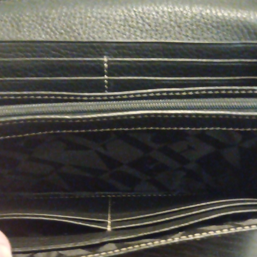 Furla Black Textured Leather Wallet EUC No Callouts - Picture 7 of 8